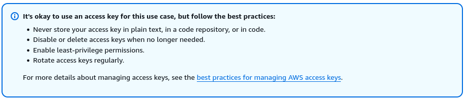 Screenshot of AWS CLI recommendation