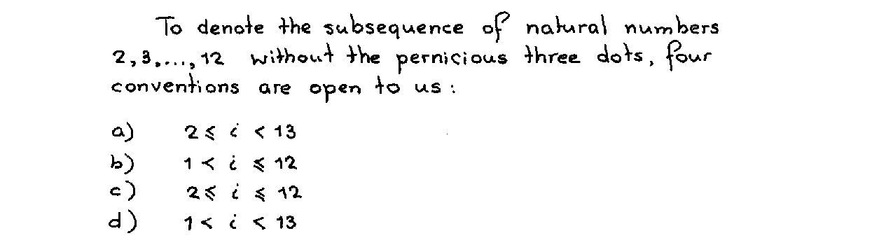 Screenshot of Dijkstra's paragraph on denoting subsequences