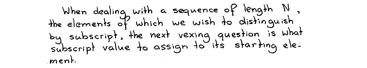 Screenshot of Dijkstra's paragraph on subscripting subsequences